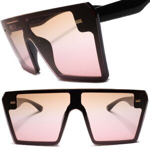 Kiss Oversized Square Sunglasses Brown Pink Gradient Lens 80s 90s